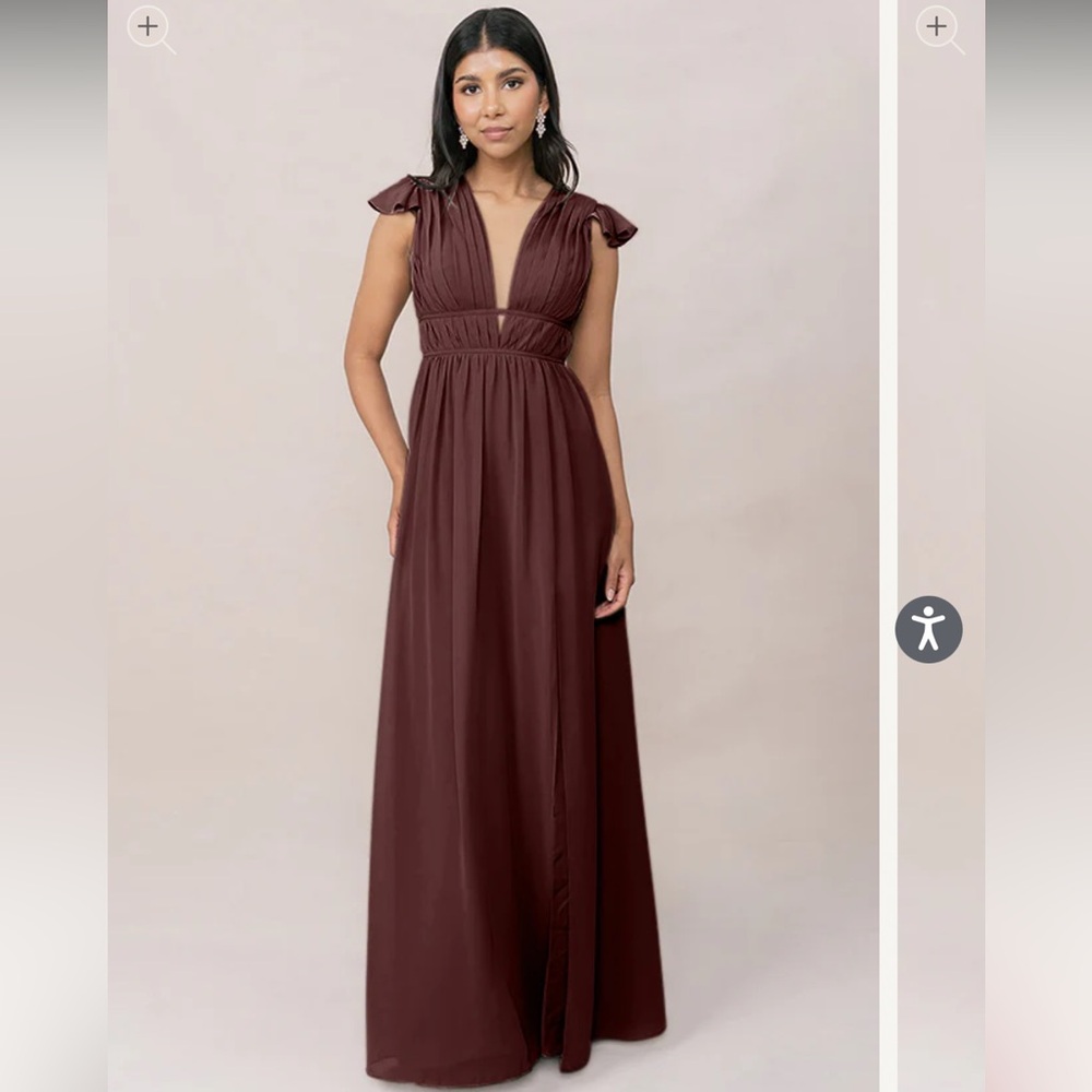 Revelry Cora Chiffon Bridesmaid Dress in Mahogany